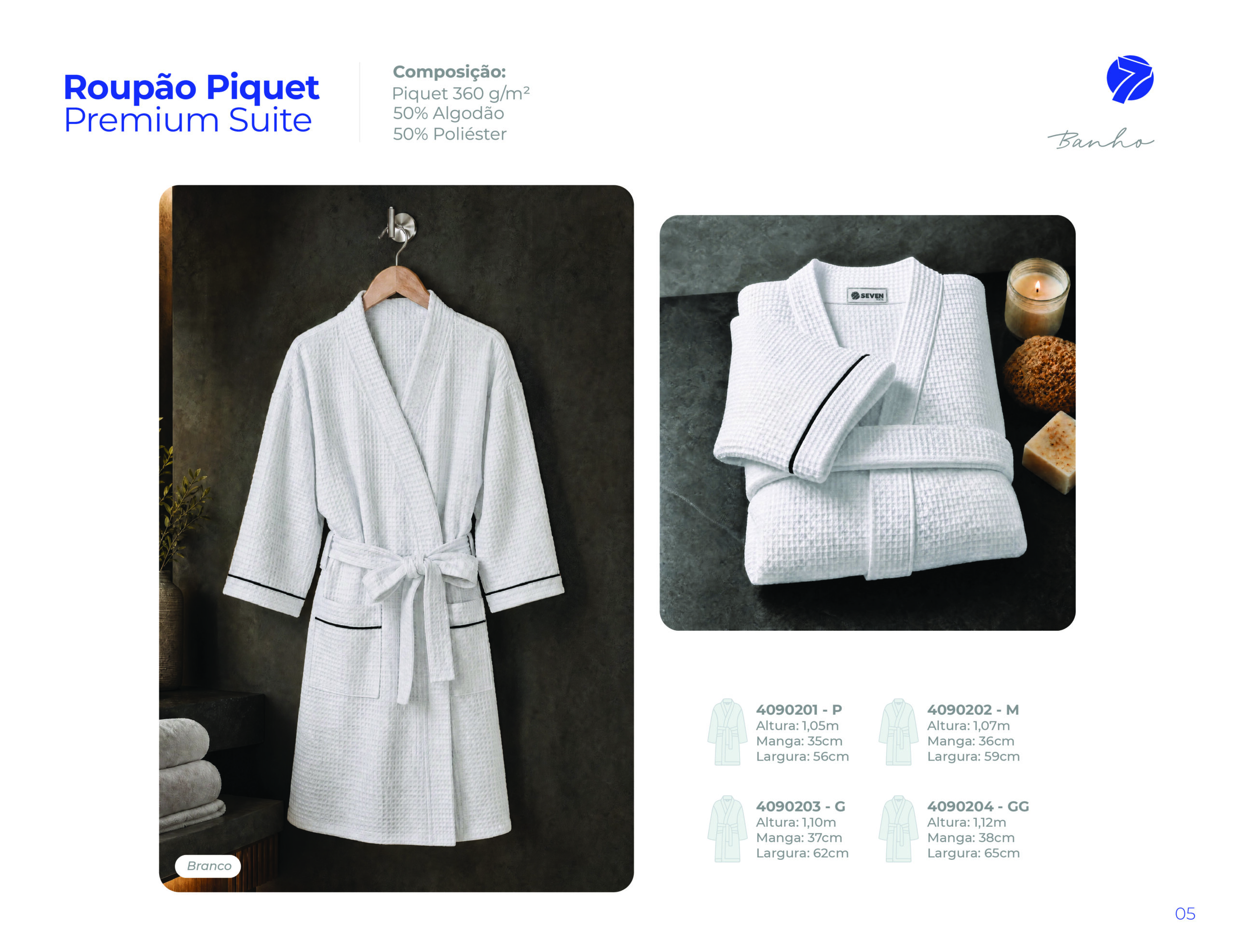 Roupão Piquet Premium Suite - Seven Têxtil