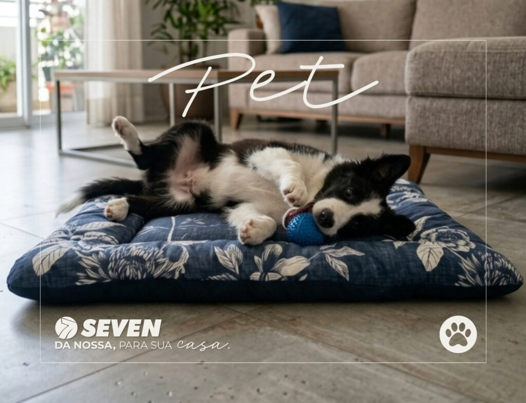 Capa oficial do Catálogo Cama e Banho 2026 Seven Têxtil Capa oficial do Catálogo PET 2026 Seven Têxtil